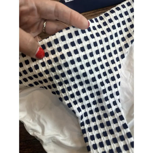 Onia Danni Triangle Bikini Top And Button in Blue Shadow Size XS - Picture 5 of 11